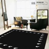 潮牌加厚腈纶地毯时尚个性创意黑白星星客厅卧室茶几地毯地垫定做