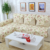 四季全棉双面沙发垫 贵妃组合沙发坐垫布艺 时尚田园沙发巾沙发套