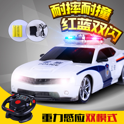 儿童电动遥控玩具汽车 超大号漂移充电摇控警车 陆虎男孩赛车模型-电高清图片