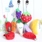 草莓/苹果水果手机挂件婚庆娃娃小挂件批发公司活动礼品毛绒玩具