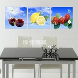 会唱歌的水果拼图客厅壁画餐厅挂画现代装饰画樱桃柠檬草莓板画