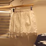 白色短裤女学生韩国女装代购夏季新款韩版宽松显瘦镂空百搭热裤