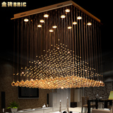 现代客厅吸顶灯水晶灯长方形餐厅吊灯LED时尚创意金字塔吊线灯具