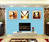 时尚人物三联画客厅装饰画简约现代抽象无框画挂画电视墙卧室餐厅