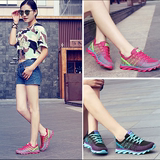 夏季网面跑步鞋百搭女士运动鞋系带透气韩版学生平底慢跑女鞋单鞋