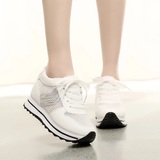 春季新款运动鞋厚底内增高休闲鞋韩版女鞋低帮白色学生跑步鞋女