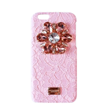 意大利奢侈DG杜嘉班纳彩虹系列蕾丝贴钻iphone6/plus手机壳粉色1