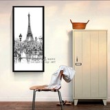 欧式抽象巴黎铁塔装饰画简约现代客厅玄关壁画简欧书房卧室挂画