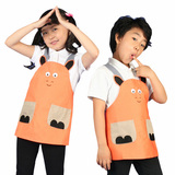 新款CH03韩版时尚卡通儿童围裙 画画衣 无袖罩衣 反穿衣防水
