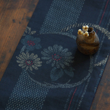 su's daily|日本进口和服布料 传统纹样 藏蓝花纹 茶席 桌旗 桌布