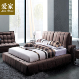 爱家 床 简约现代软床 储物气动床 小户型布艺床 双人床1.8米 A15