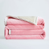 珊瑚绒毛毯加厚双层法兰绒毯子双人盖毯床单冬季保暖纯色床上用品