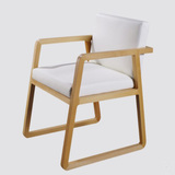 北欧休闲实木餐椅扶手布艺皮艺椅子书桌椅现代咖啡椅家用设计师椅