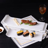 创意日式寿司陶瓷盘子简约纯白长方平板甜品盘鸡翅蛋糕摆盘西餐盘