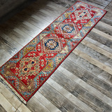 ANGOLINO 卡扎克毯长条走廊波斯地毯100%纯羊毛手工编织复古地毯