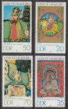 【奥托玛邮票】东德1979年 印度细密画 少女和鹿 4全 D2584