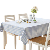 日式格子桌布布艺 棉麻田园茶几桌布 素色台布 圆形长方形餐桌布