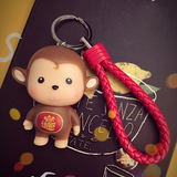 猴年小礼物猴子汽车钥匙扣男女可爱卡通创意编织钥匙链包挂件礼品