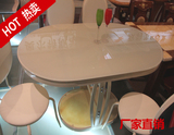 厂家直销 现代简约 椭圆形钢化玻璃餐桌椅组合 B-29