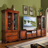 美式实木电视柜 视听柜 客厅电视柜 地柜收纳柜组合2米长 特价