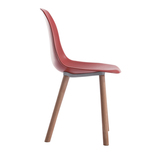 特价 宜家塑料时尚简约靠背欧式现代实木餐椅子 多色木脚休闲椅