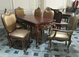 欧式餐桌椅组合 小户型美式乡村实木简欧新古典长桌一桌六椅定制