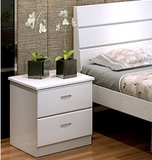 松木实木简易床头柜现代简约储物柜带门原木收纳柜子白色床边柜