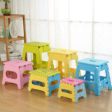 加厚折叠凳子便携式 创意马扎塑料儿童小板凳户外 防滑家用高凳
