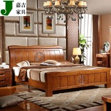 简约现代新中式全实木床1.5/1.8米橡木床高箱储物婚床成人双人床