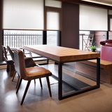 美式loft复古 实木铁艺餐桌 饭桌酒吧桌办公桌 餐厅桌长方形桌子