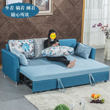 多功能可折叠拆洗布艺双人小户型1.5/1.8/2.1米两用懒人沙发床
