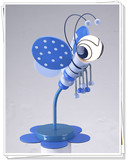 儿童卧室创意地中海宜家男女孩公主房卡通美式蓝色蜜蜂床头台灯饰