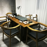 实木仿古茶艺桌椅组合客厅高档创意茶桌长方形办公会客功夫泡茶台
