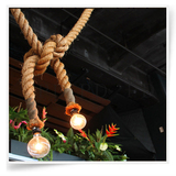美式复古麻绳吊灯服装店装饰灯 酒吧咖啡厅创意阁楼DIY个性轨道灯