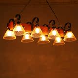 美式乡村酒吧装饰吊灯田园木质咖啡厅餐厅灯具loft复古灯饰9061