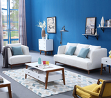 北欧宜家现代简约布艺沙发 实木转角大小户型客厅样板房三人沙发