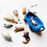 日本创意可爱慵懒姿态休眠小动物树脂冰箱贴磁贴 家居装饰品