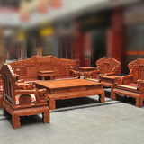中式东阳红木家具沙发组合大果紫檀非洲缅甸花梨木象头沙发客厅