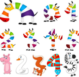 可爱唯美儿童动物数字园图案插画插图 手绘矢量装饰美化设计素材