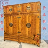 红木家具 越南金丝楠顶箱 楠木顶柜 实木大衣柜 2.4x2.4米组合柜