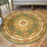 博尼亚欧式圆形地毯加密手工剪花床边地毯时尚奢华绿色混纺地毯