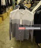 ZIOZIA韩国正品代购 16年春白色纯棉拼接长袖衬衫 CBW2WC1105