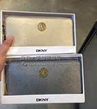 美国代购 DKNY/唐可娜儿十字纹真皮礼盒钱包女士长款钱包拼邮包邮