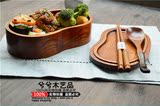 日式创意木质长方形分格便当盒学生饭餐盒日本寿司保温便携式饭盒
