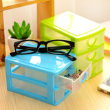 塑料收纳盒带抽屉式分类多层放文具杂物品桌面储物盒子格透明小号