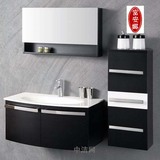 浴室柜卫浴柜洗脸柜组合镜柜橡木洗漱盆手台黑白色新款 D-0020