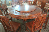 红木家具 红木餐桌 非洲黄花梨木餐台 圆桌圆台1.6米十人位餐台