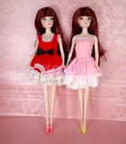 芭比娃娃 Barbie  11寸 6比1身体衣服 礼服 可儿disney 小短裙