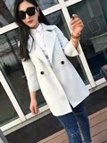 正品2016新款春装韩版修身女七分袖中长款麂皮绒风衣外套蝶语8801