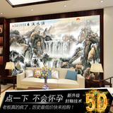 客厅电视背景墙3d中式山水画 沙发餐厅影视墙艺术雕刻仿古砖壁画